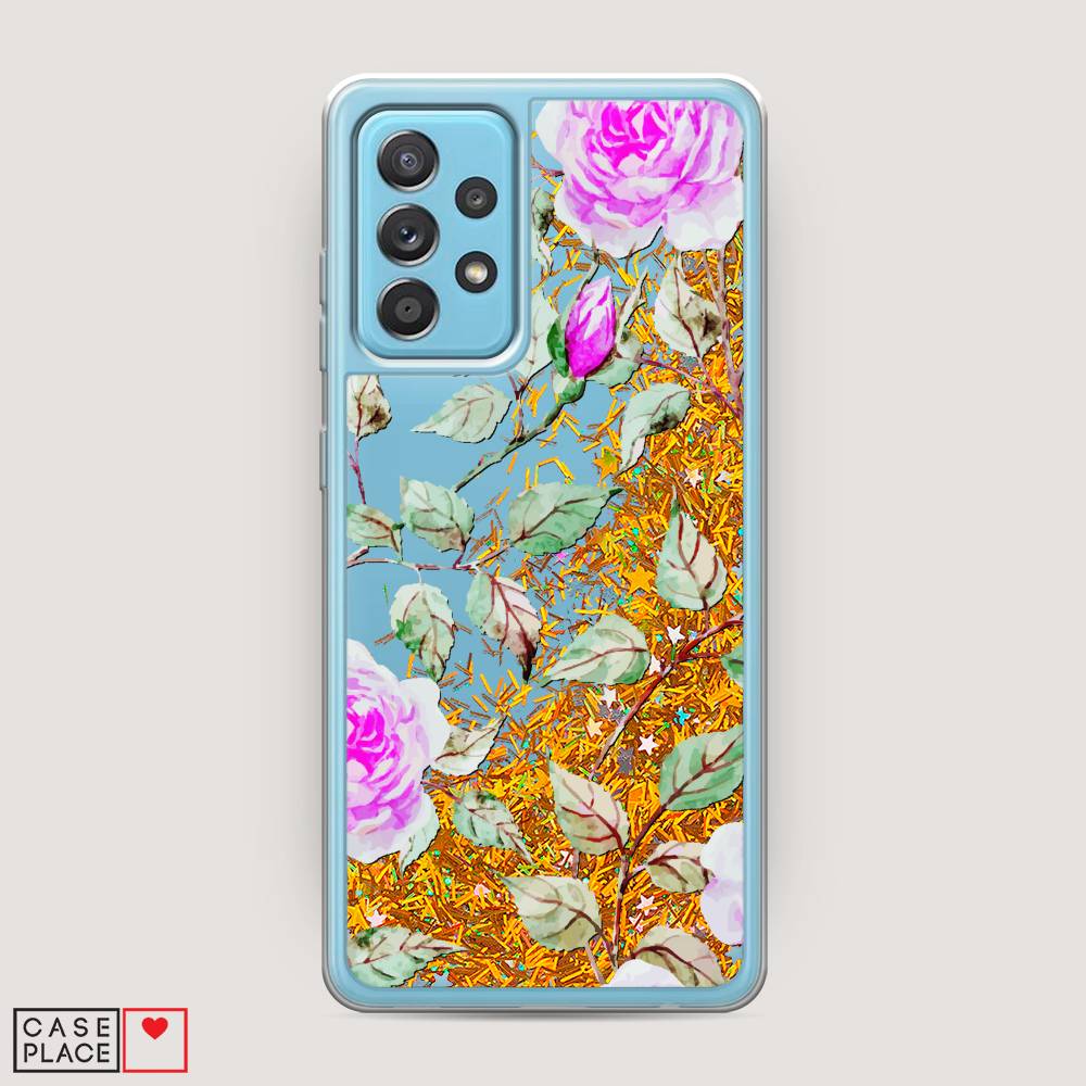 

Жидкий чехол с блестками "Цветочная фантазия 7" на Samsung Galaxy A52, 2102490-1