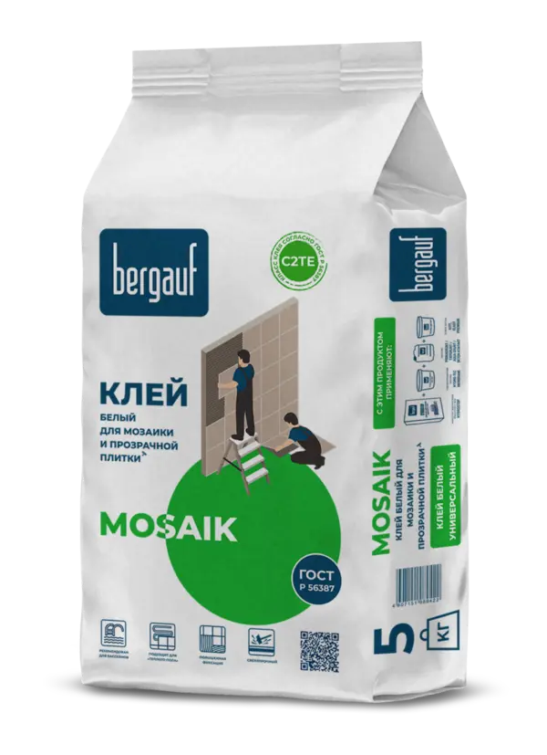 Клей для мозаики Bergauf Mosaik, 5 кг