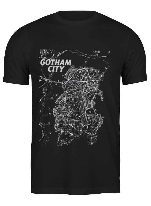 

Футболка мужская Printio Gotham city map черная L, Черный, Gotham city map