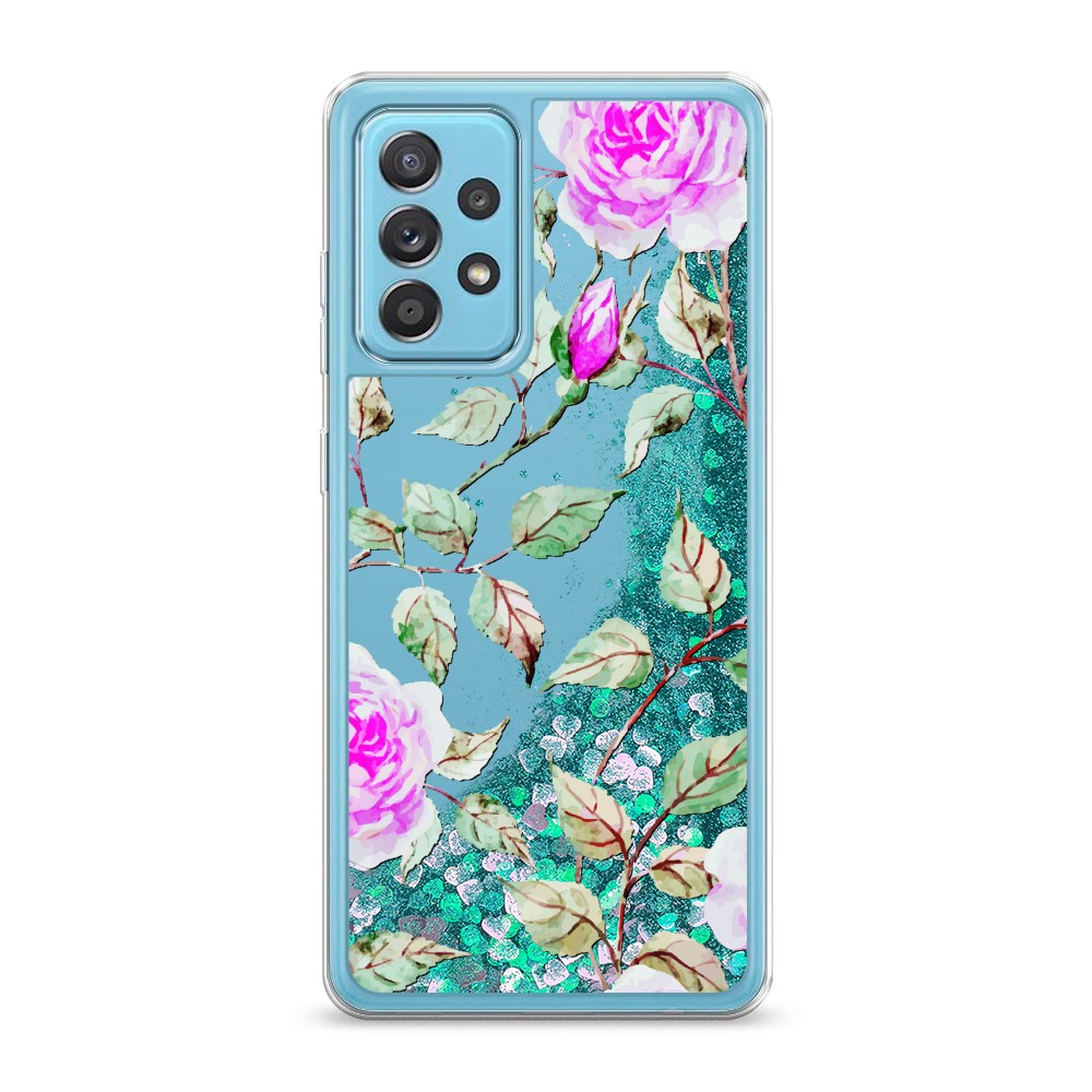 

Жидкий чехол с блестками "Цветочная фантазия 7" на Samsung Galaxy A52, 2102495-1