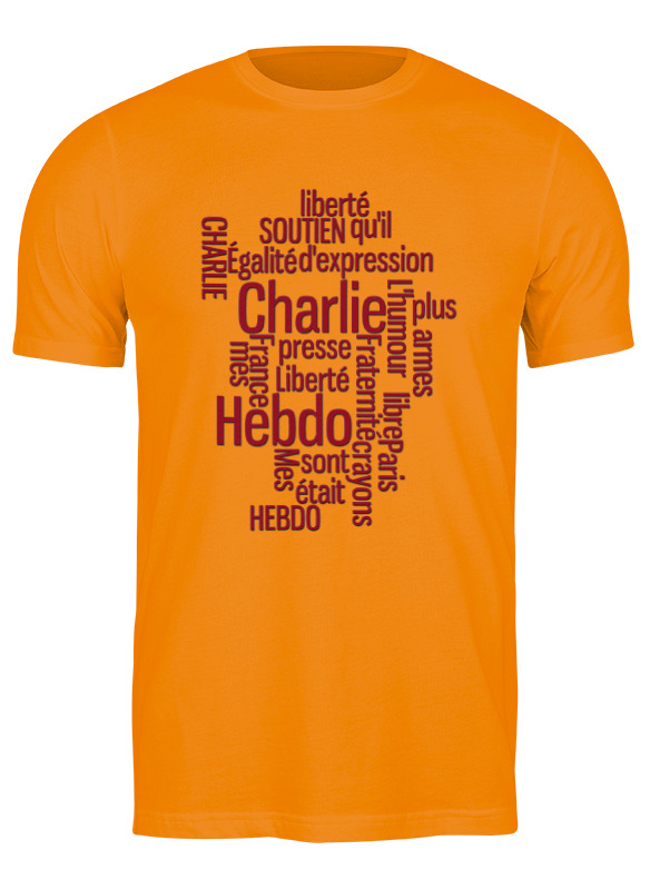

Футболка мужская Printio Charlie hebdo оранжевая 2XL, Оранжевый, Charlie hebdo