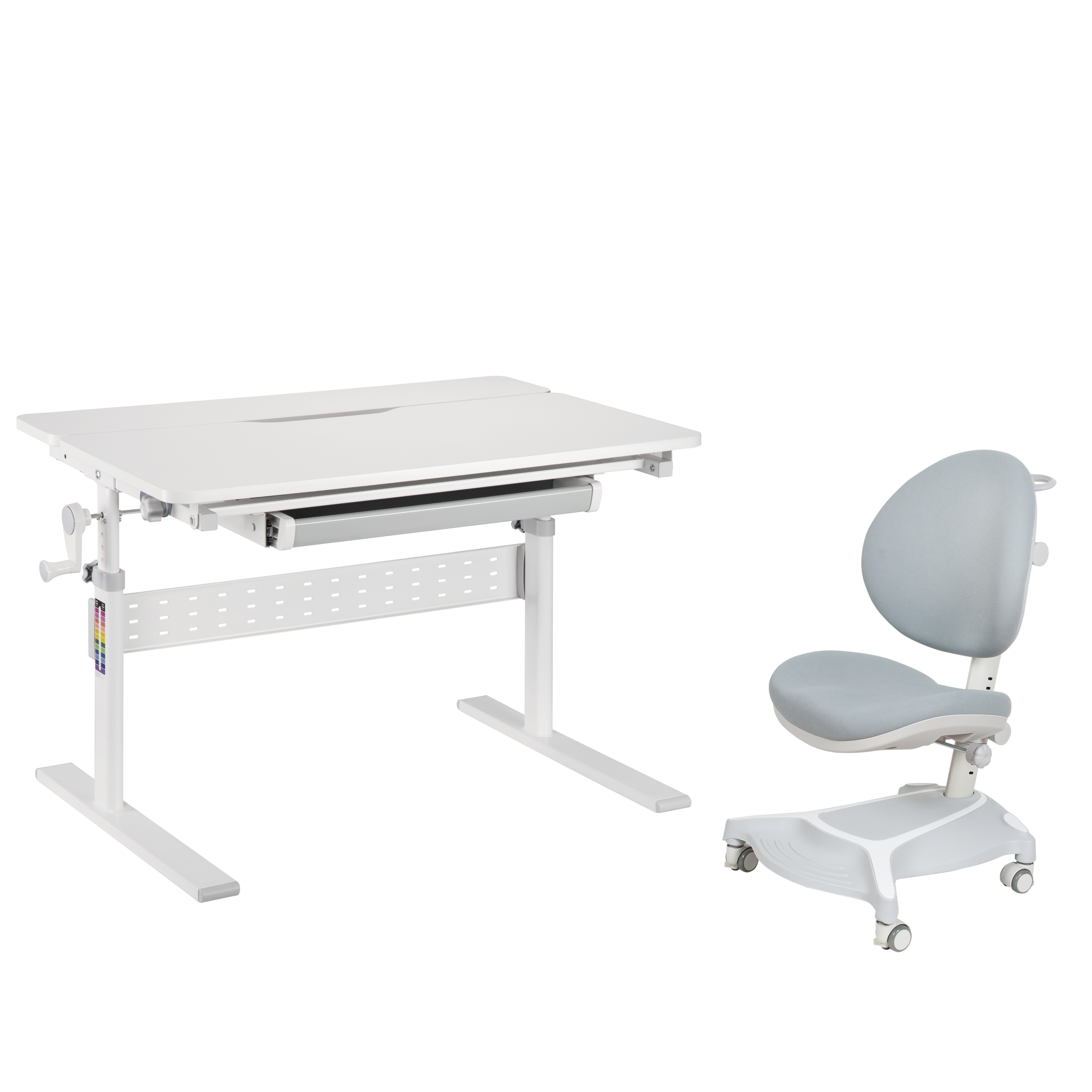 

Парта и кресло FunDesk регулируемые по высоте Colore new Adonis Grey, Colore (new)+Adonis