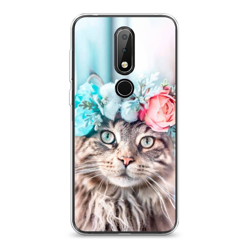 

Чехол Awog на Nokia 6.1 Plus / Нокиа 6.1 Plus "Кот в венке", Серый;голубой;розовый, 121850-2