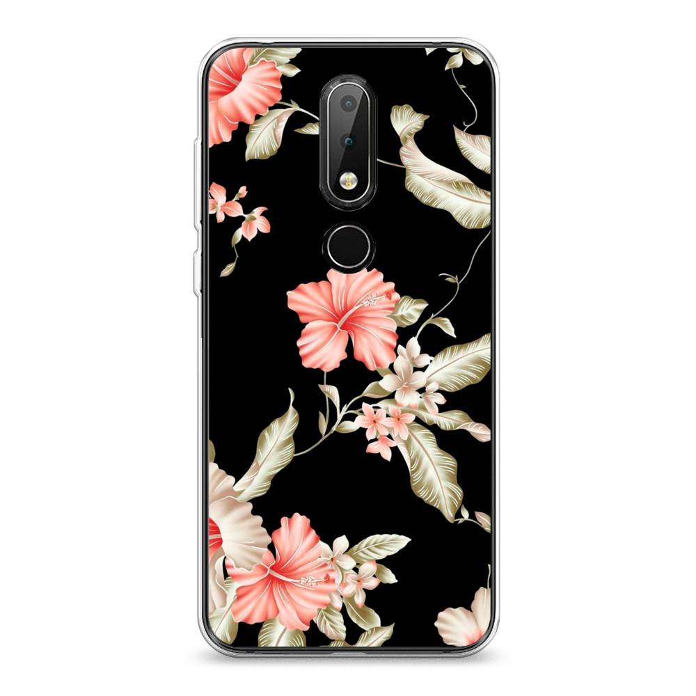 

Чехол Awog на Nokia 6.1 Plus / Нокиа 6.1 Plus "Цветы на черном", Черный;розовый, 121850-8
