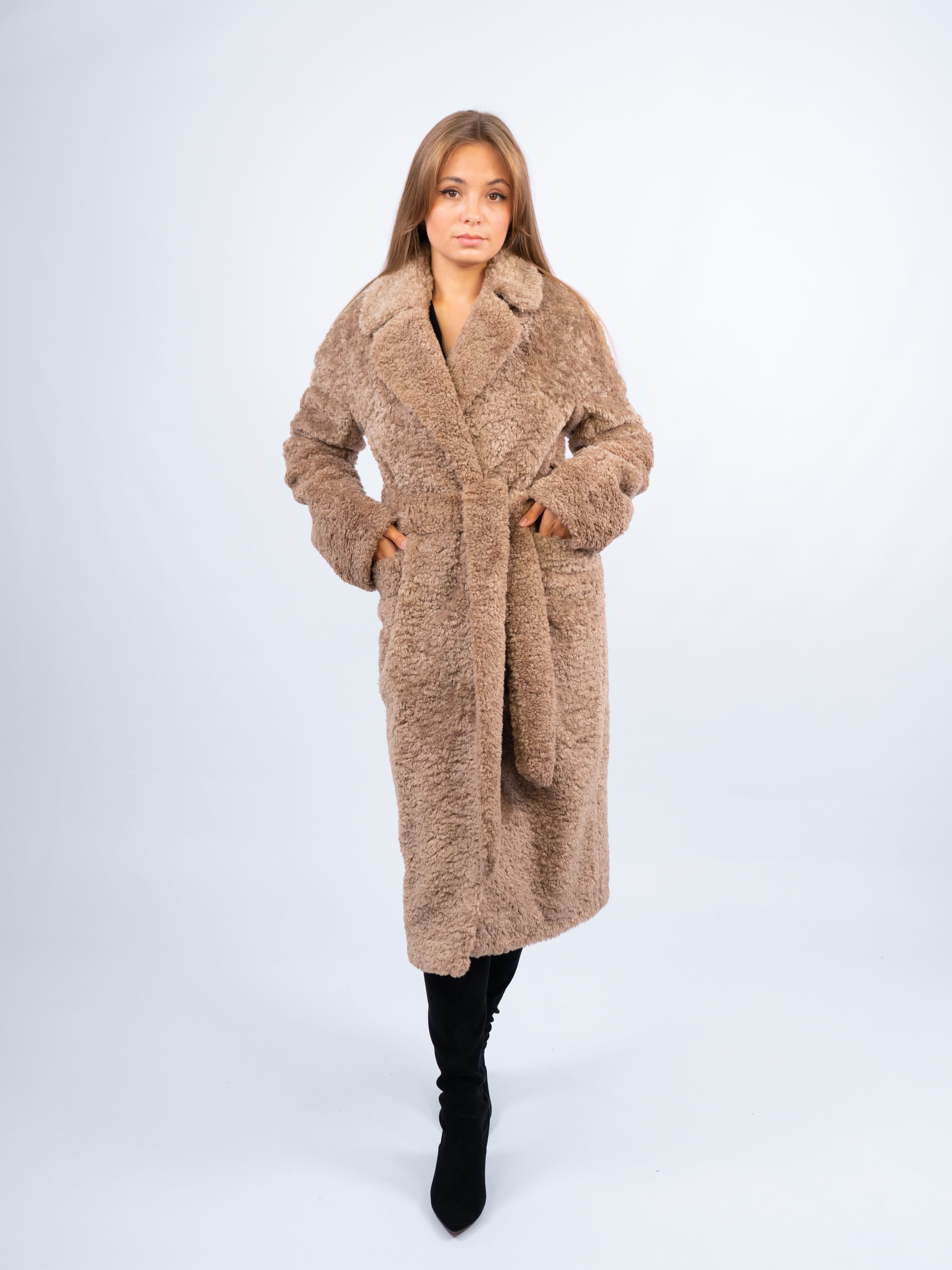 

Пальто женское 365 clothes KR-215N коричневое 42 RU, Коричневый, KR-215N
