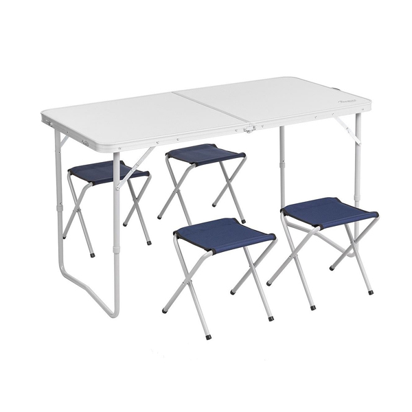 

Набор мебели Premier Fishing, стол + 4 табурета, T-PR-FC-60x120+4, Синий;белый, T-PR-FC-60x120+4
