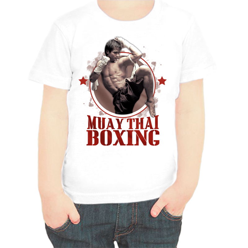 

Футболка мальчику белая 22 р-р muay than boxing, Белый, fdm_muaythai_boxing