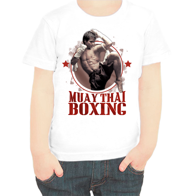 

Футболка мальчику белая 24 р-р muay than boxing, Белый, fdm_muaythai_boxing