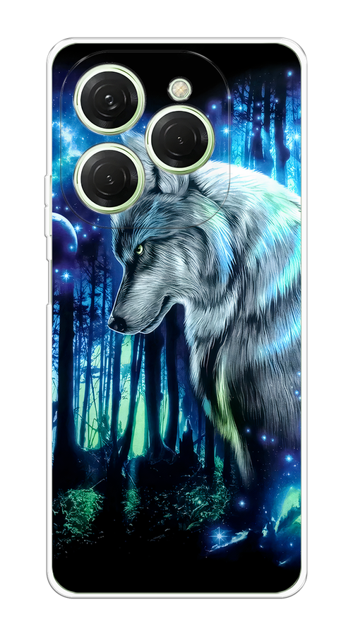 

Чехол на Tecno Spark 20 Pro "Сказочный волк", Синий;серебристый;черный, 304850-1