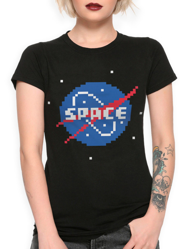 фото Футболка женская dreamshirts nasa женская56 черная xs