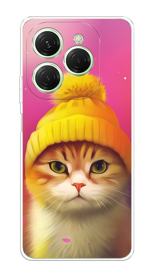 

Чехол на Tecno Spark 20 Pro "Котик в шапочке", Розовый;желтый;бежевый, 304850-1