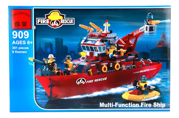 

Конструктор пластиковый Brick Multi-Function Fire Ship, Корабль Пожарной Службы