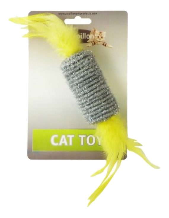 

Игрушка для кошек Papillon Попугай в ловушке, белый, желтый, серебристый, 10 см, Попугай в ловушке