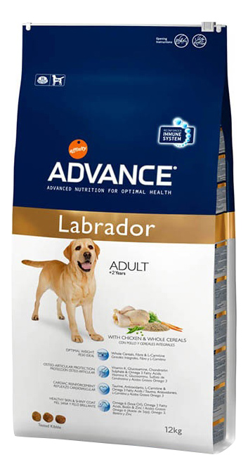 фото Сухой корм для собак advance adult labrador labrador, курица, 12кг