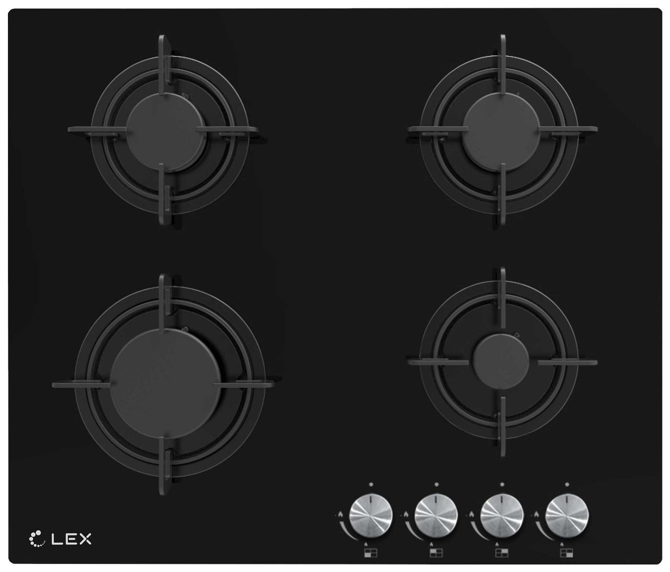 фото Встраиваемая варочная панель газовая lex gvg 641 bl black