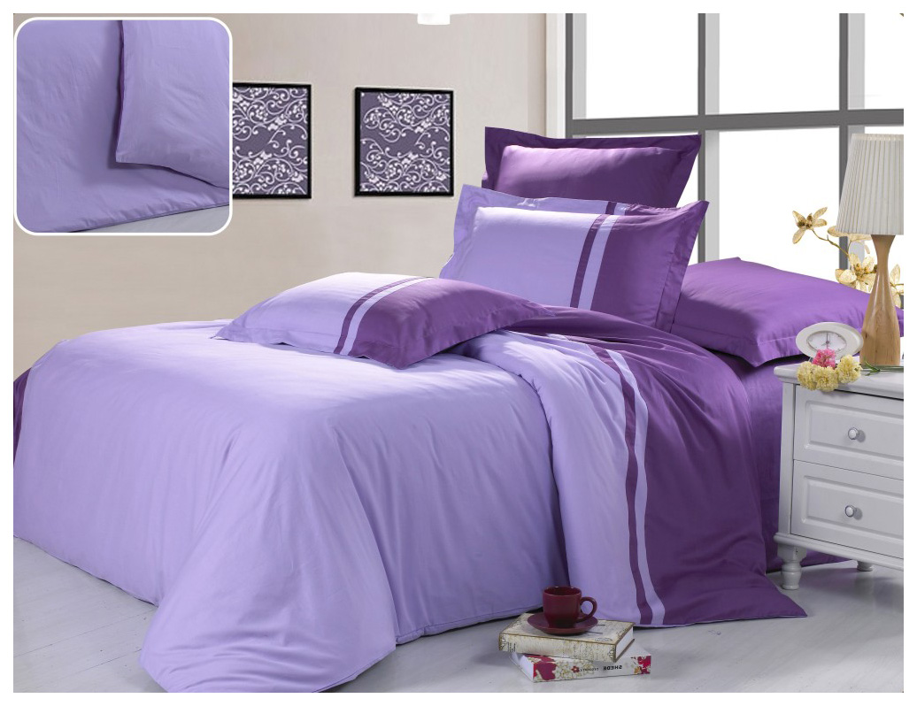 

Комплект постельного белья Valtery home collection семейный, Фиолетовый, OD-25