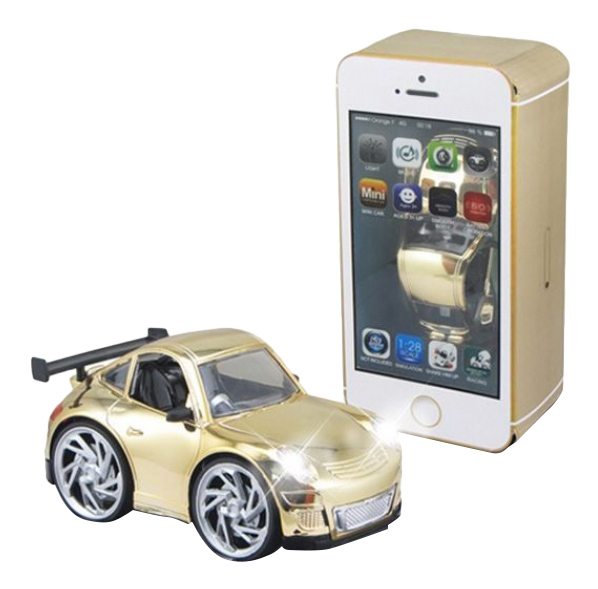 

Машина в коробке-смартфоне золотая Shenzhen Toys В62499, Разноцветный, В62499
