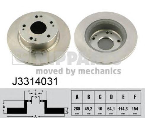 Тормозной диск NIPPARTS J3314031