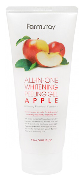 Пилинг для лица FarmStay All-In-One Whitening Apple Peeling Gel отбеливающий, 180 мл farmstay all in one whitening peeling gel apple пилинг гель с экстрактом яблока 180 мл