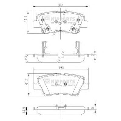 

Тормозные колодки NIPPARTS дисковые N3610311