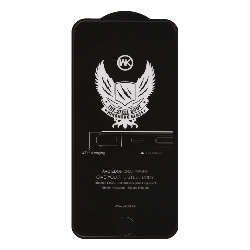 Защитное стекло для iPhone 6/6s WK Kingkong Series 4D Full Cover Curved Glass (черное)
