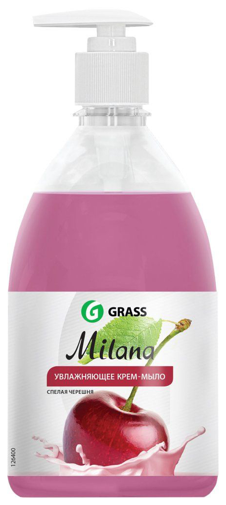 Жидкое мыло для рук GRASS Milana черешня 1л густое, туалетное, гипоаллергенное мыло жидкое для рук grass milana черешня туалетное густое гипоаллергенное 5 л
