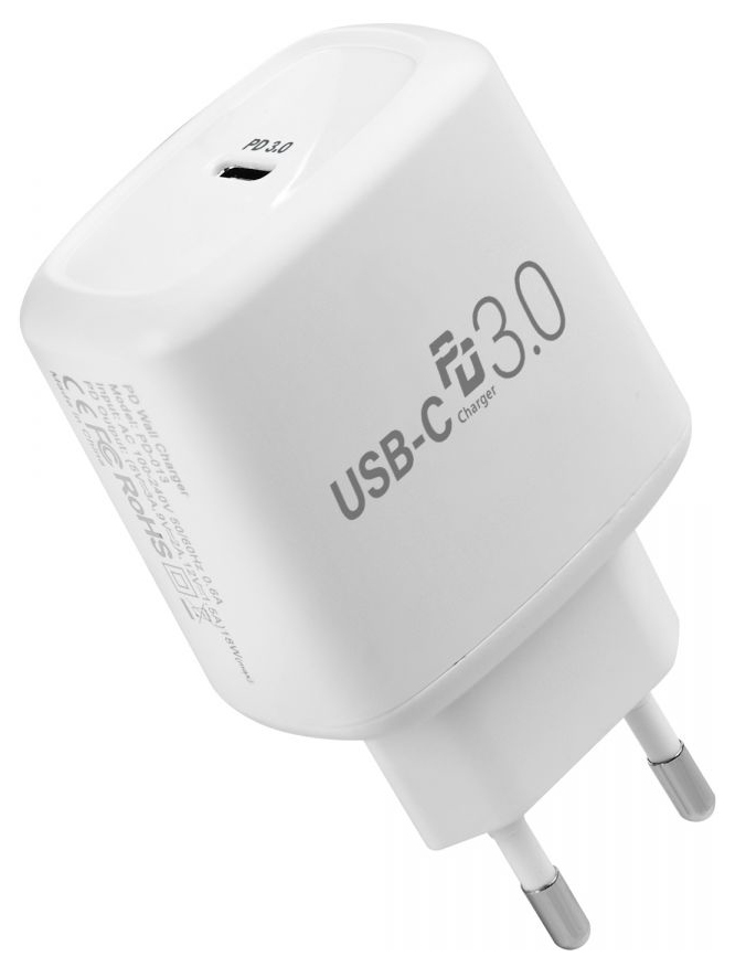 фото Сетевое зарядное устройство dorten dn205102 quick charger, 1xusb type-c, 2,4 a, white