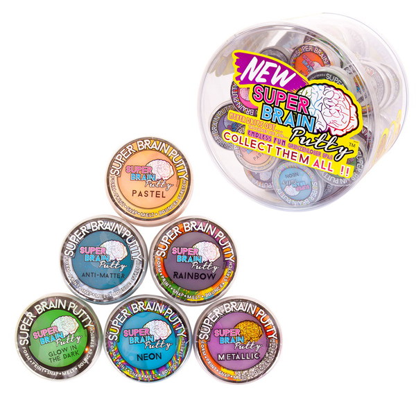 Жвачка для рук Super Brain Putty, мини версия, 48 шт. в диспенсере 20 грамм