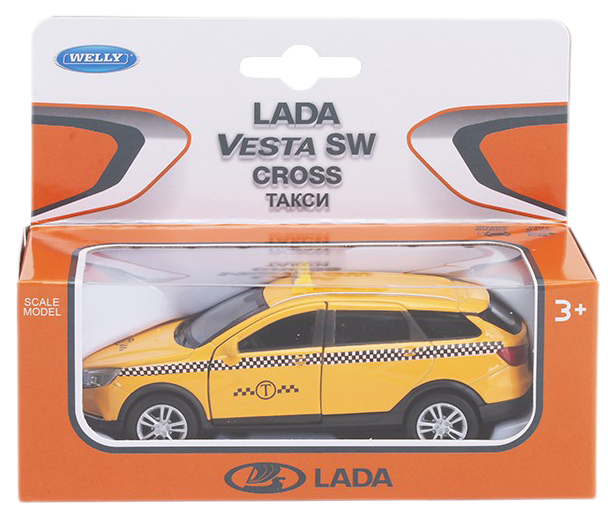 

Welly 43763TI Велли Модель машины 1:34-39 LADA VESTA SW CROSS Такси, Желтый