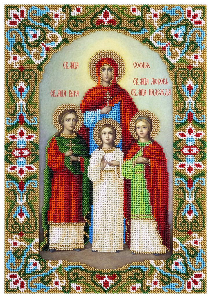 

Вышивка бисером Panna Икона Святых мучениц Веры, Надежды, Любови и матери их Софии ЦМ-1807