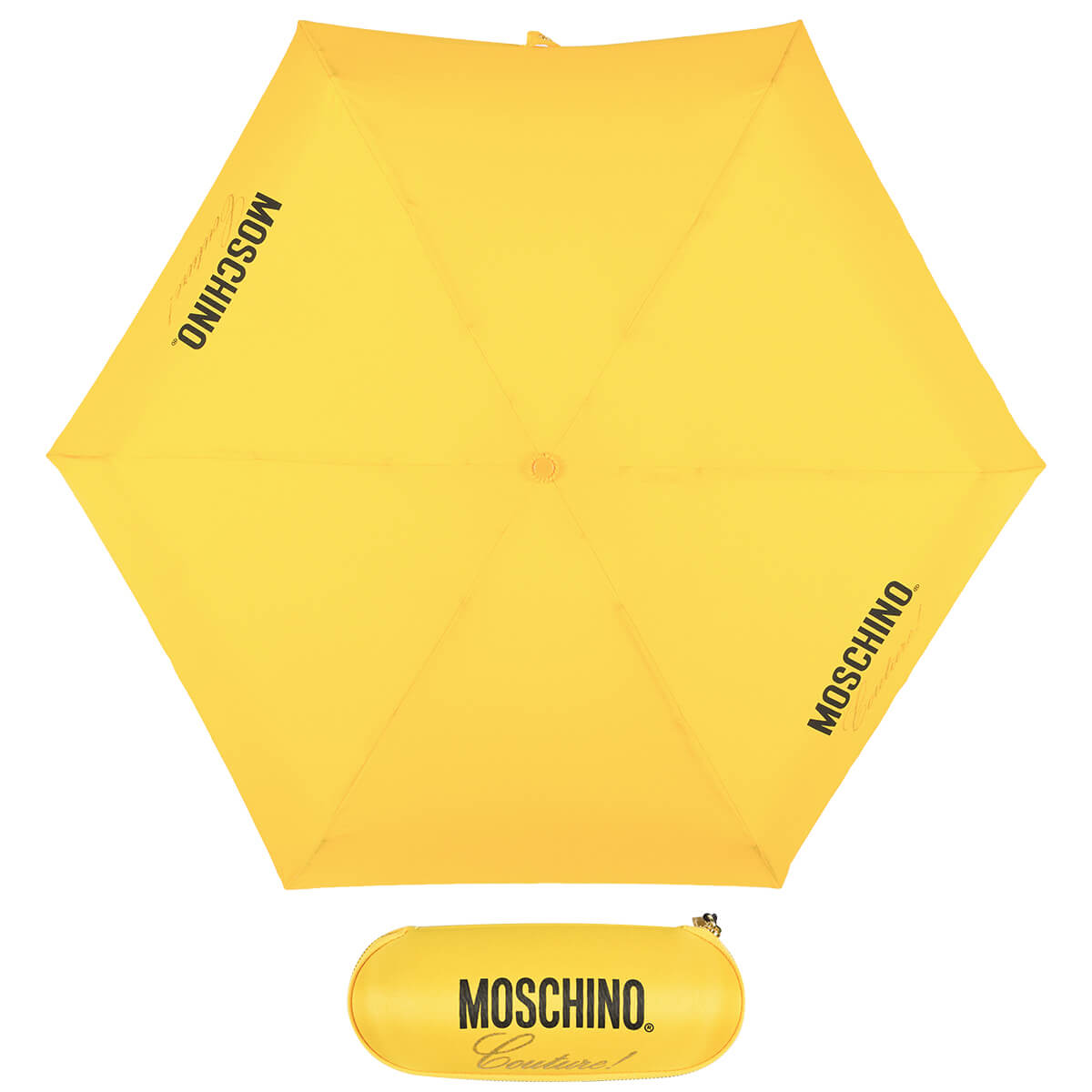 Зонт складной женский механический MOSCHINO 8014-superminiU желтый