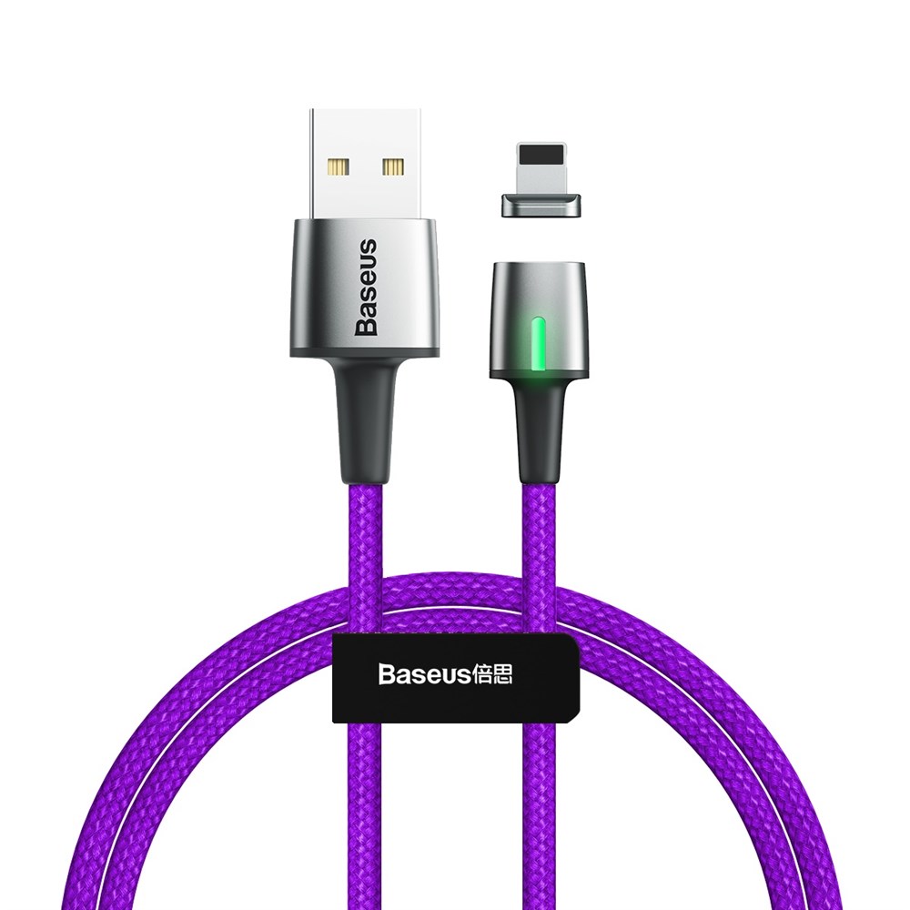 фото Кабель магнитный baseus zinc magnetic cable usb - lightning 2.4a 1м violet (calxc-a05)