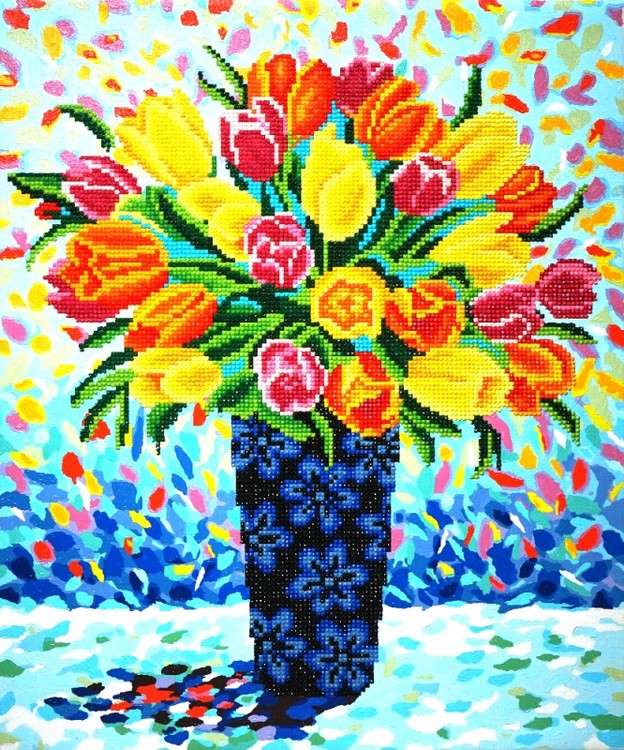 фото Алмазные картины-раскраски color kit букет тюльпанов, 40x50 см