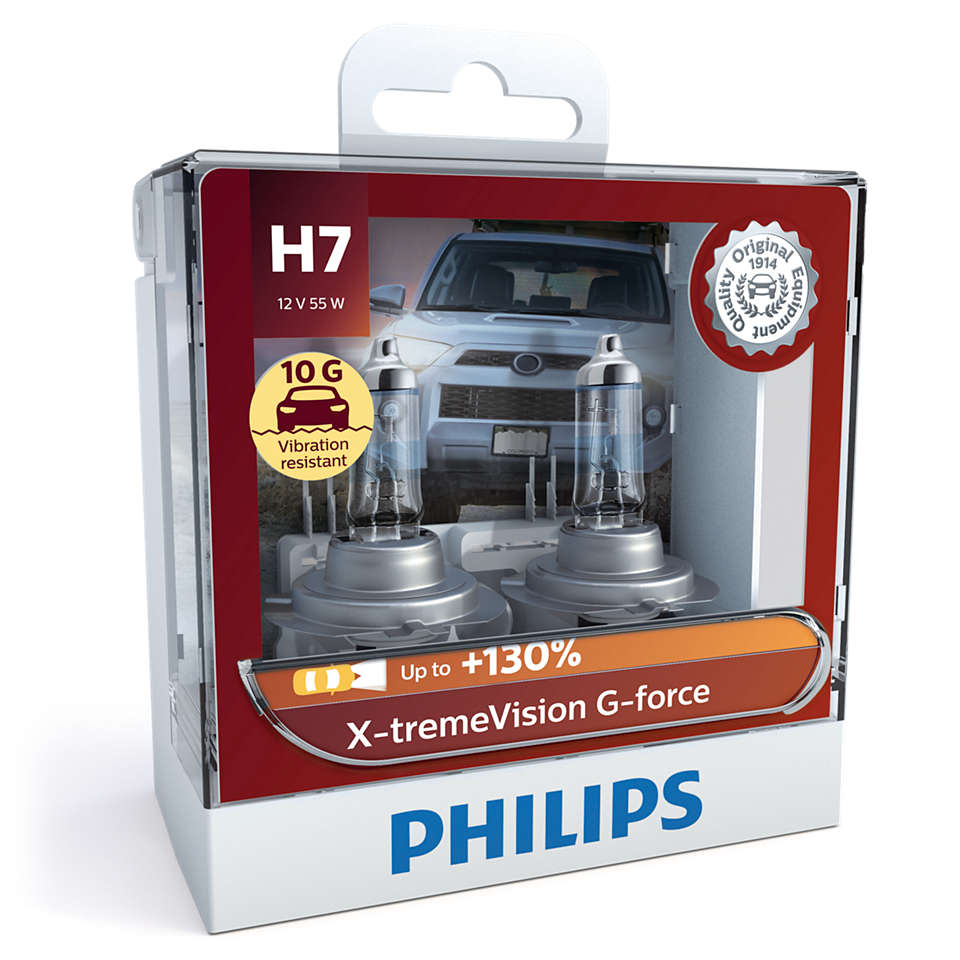 фото Лампа h7 12v (55w) x-tremevision g-force, 2 шт. в пласт.коробке philips арт. 12972xvgs2