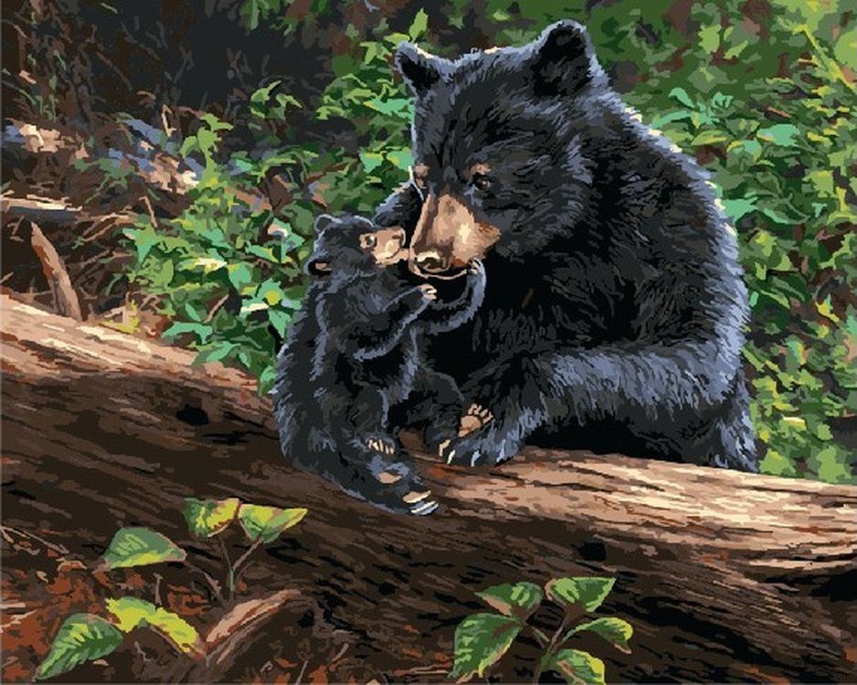 

Живопись по номерам Paintboy Медведица с медвежонком 40x50, Медведица с медвежонком