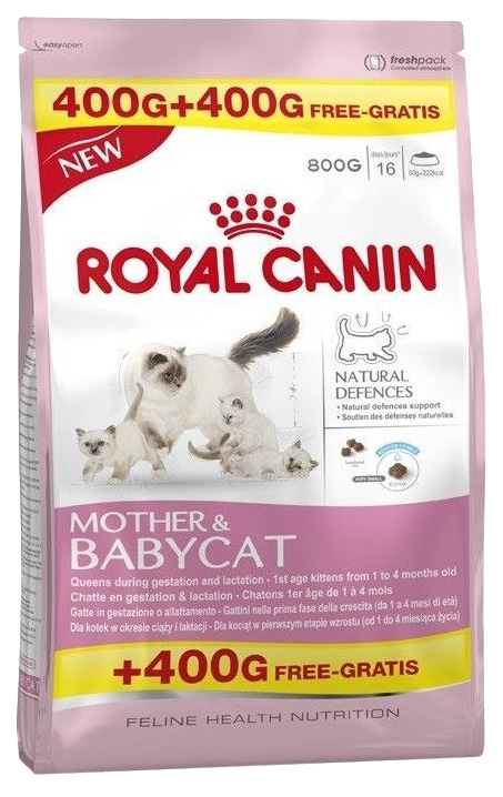 фото Сухой корм для котят и кормящих кошек royal canin mother&babycat, домашняя птица, 0,8кг