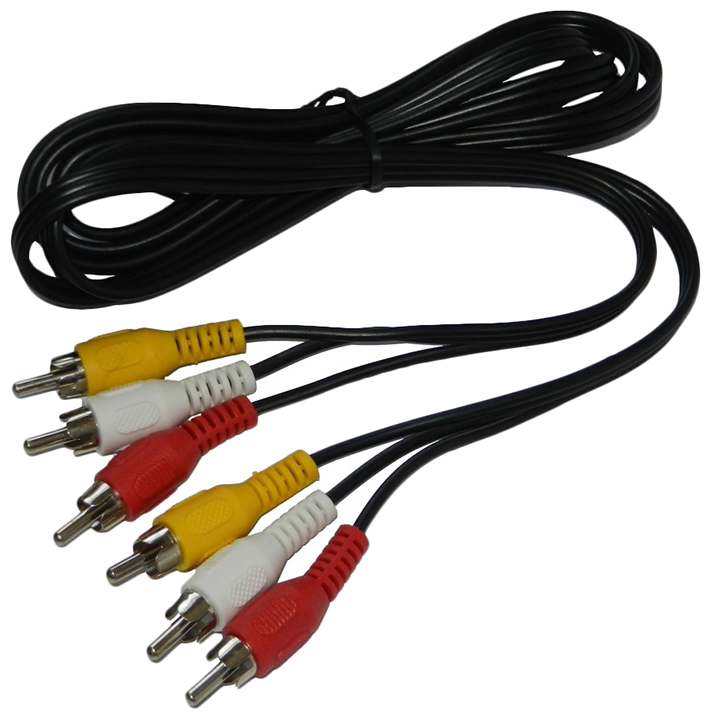 Кабель NoBrand 3RCA - 3RCA 1м Black (5-006)