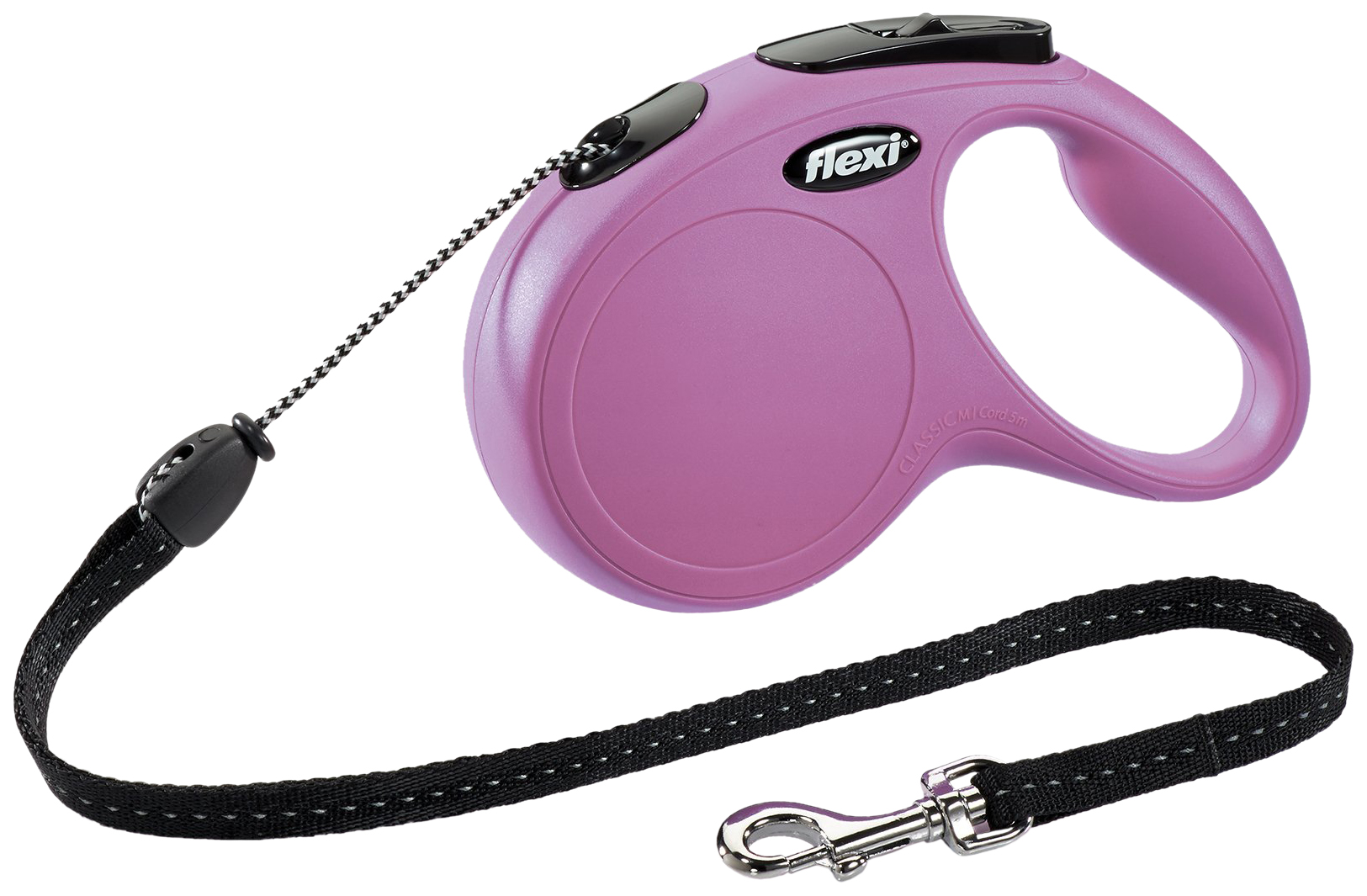 фото Поводок-рулетка flexi new classic m, трос, для средних собак до 20 кг (5 м, розовый)
