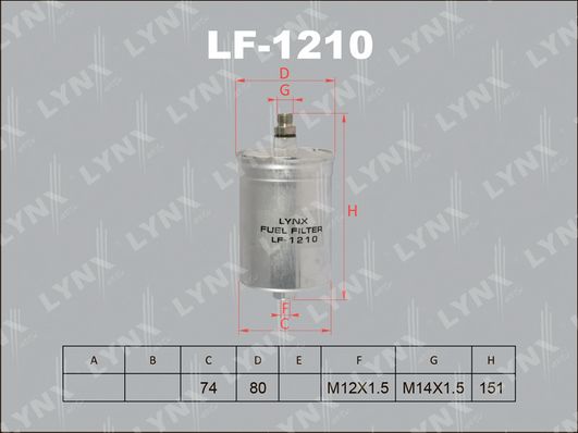 

Фильтр топливный LYNXauto LF-1210