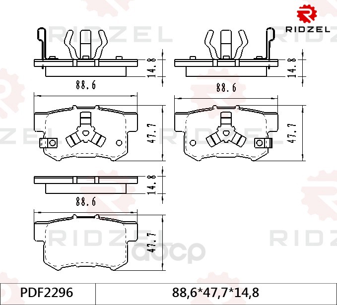 

Комплект тормозных колодок RIDZEL PDF2296