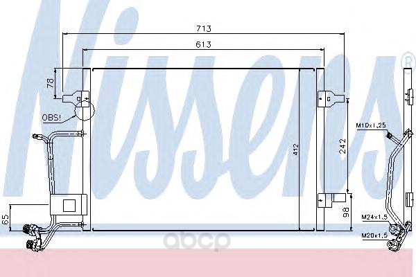 фото Радиатор кондиционера nissens для audi a6 1.8-2.8, 1.9td 1997-2006 94593