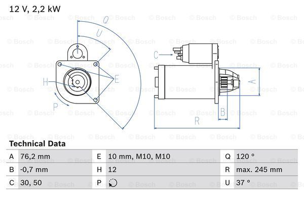 

Стартер BOSCH 0 986 025 370