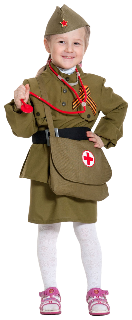 фото Карнавальный костюм карнавалофф военный, цв. хаки р.116