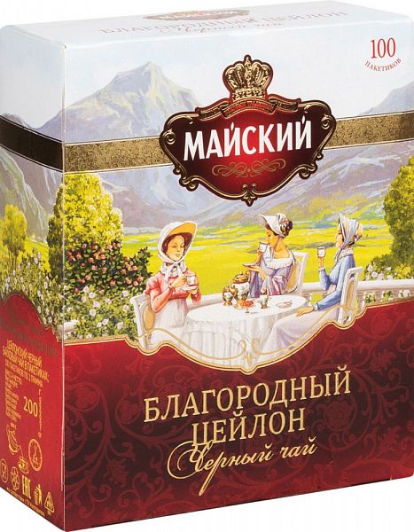 

Чай черный Майский благородный цейлон 100 пакетиков