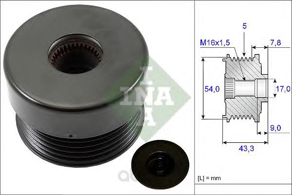 

Шкив генератора Ina для Opel Astra, Corsa, Meriva, Zafira 1.4-2.0 1998 535017210