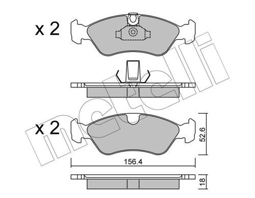 фото Комплект тормозных дисковых колодок metelli 22-0208-0