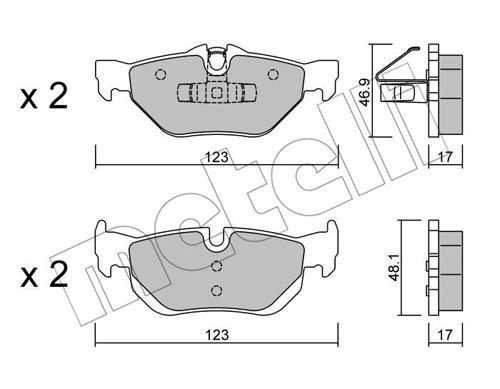 Тормозные колодки METELLI дисковые 2206420