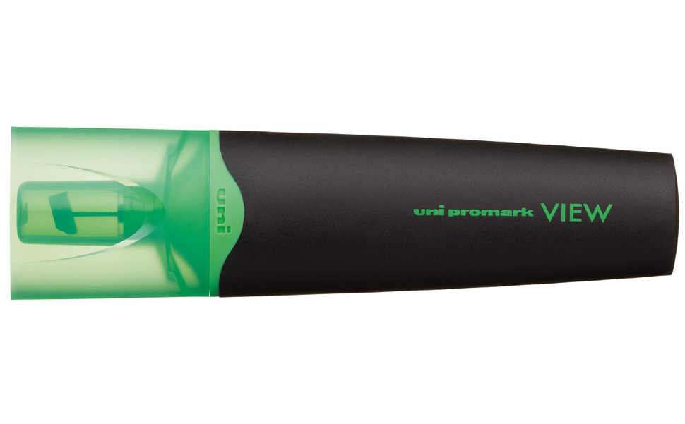 Текстовыделитель Uni Promark View 1-5мм (зеленый, упаковка из 12 штук)