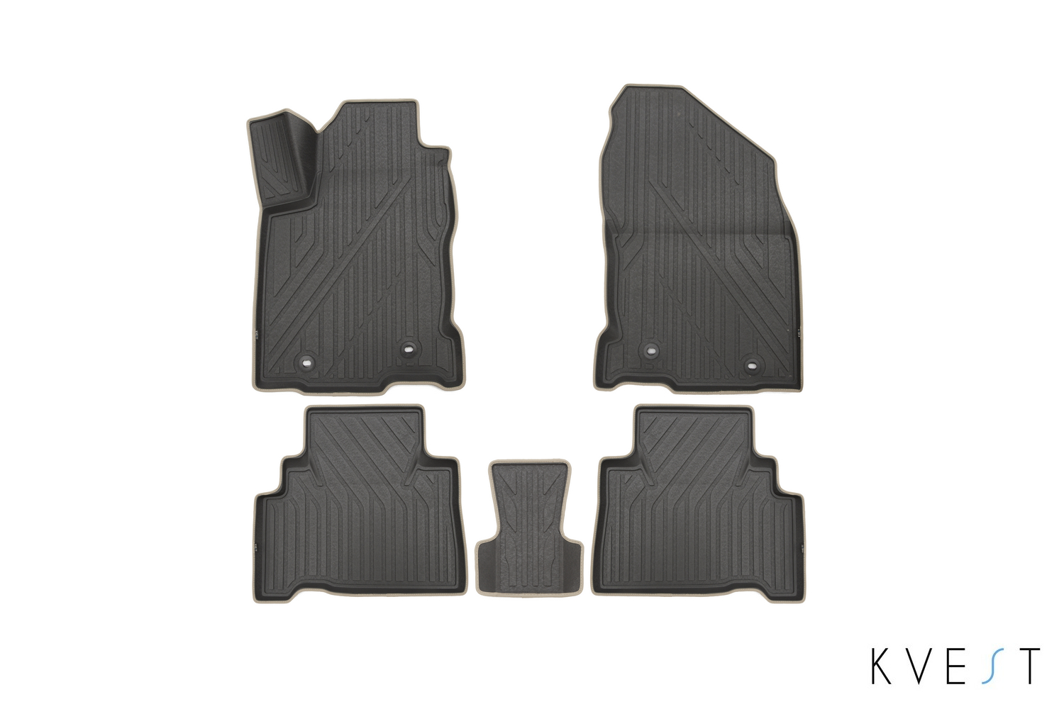

Коврики в салон KVEST для LEXUS NX, 2014, 5 шт. полистар, серый, бежевый