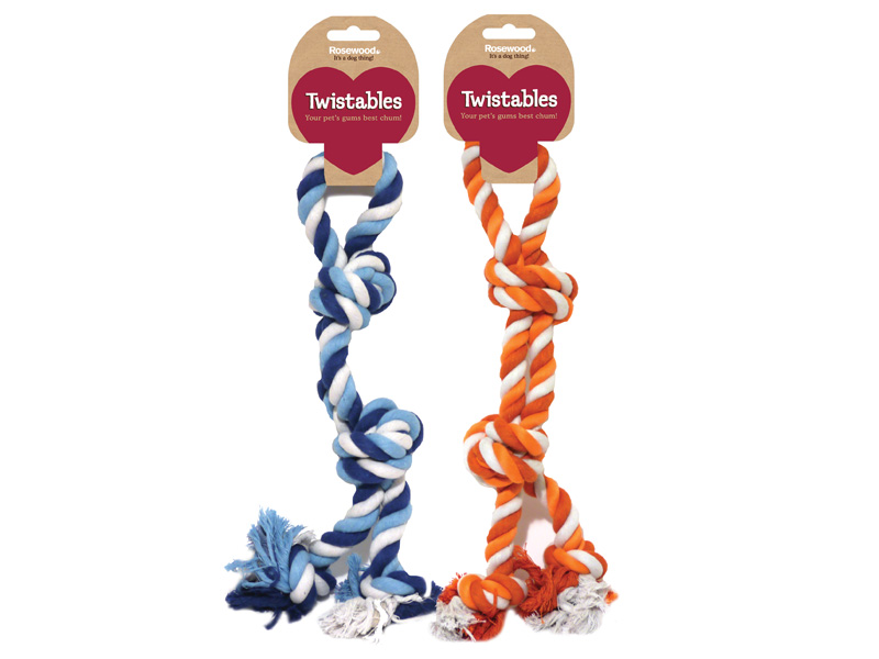 

Грейфер для собак Rosewood Twistables Double Tug, в ассортименте, 38 см